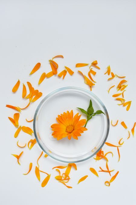 Miscelato con estratto di fiori di Calendula Officinalis per ridurre la tensione, lo stress o l'ansia, migliorando anche la qualità del sonno.
